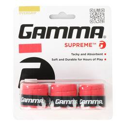 Vrchní Omotávky Gamma Supreme Overgrip 3er-Pack Rot